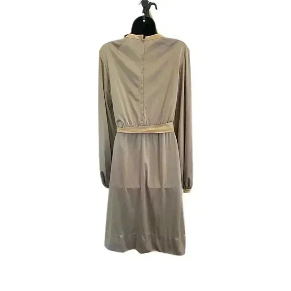 ADOLPH SHUMAN FOR LILLI ANN Vintage Tan Retro Maxi Dress - size large - Picture 2 of 4